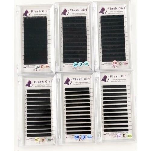 Flash girl D 8-13mm Auto Fans Lashes Bloom Eyelash Extension to Make Automatic Flowering Lash Makeup Russian Volume Extensions