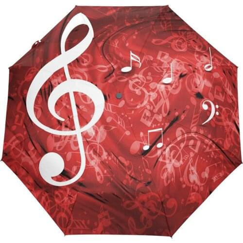 New Ultra Light Music Umbrella Womens Folding Rain Umbrellas Automatic Portable Windproof Umbrella for Girl
