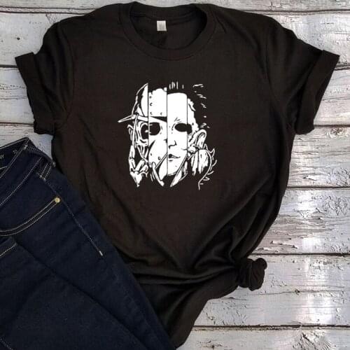 Horror Shirt Halloween 2020 Women Scary Tshirt Harajuku Movie Killer Tops for Women Funny Halloween Goth Clothes Vintage