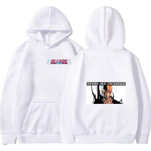 Anime Hoodie Bleach Casual Funny Style Long Sleeve Pullover Man and Women Oversize Sweater Teenagers