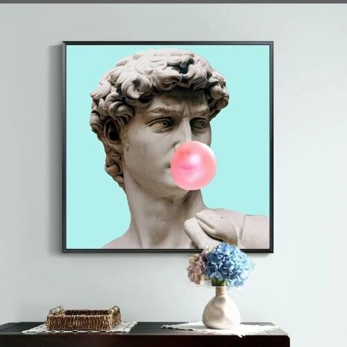 Funny Art of David Canvas Art Posters and Prints David Sculpture Canvas Paintings Wall Art Pictures for Living Room Decoration
