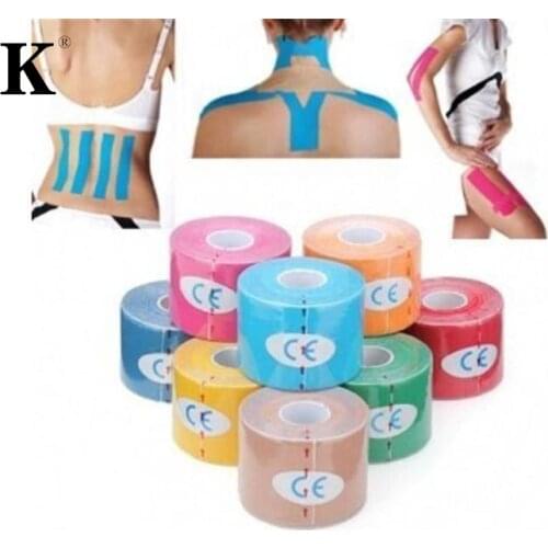 1 Roll 5mx5cm Slimming Tape Cotton Elastic Adhesive Muscle Bandage Neuromuscular Strain Injury Support
