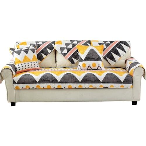 1 Piece Cotton Sofa Cover Modern Style Geometry Pattern Sofa Towel Soft Slip Resistant Sofa Seat Couch Slipcover For Home Decor