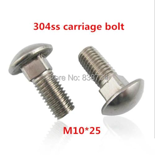 10pcs a2 70 304 stainless steel mushroom head bolt m10*25