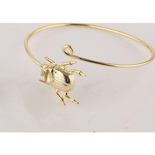 10pc New Fashion Jewelry 5 Color Lovely Beetle Insect Adjustable Bangle Bracelet For Men And Women Wholesale Free Shipping