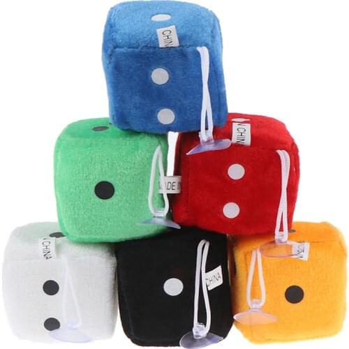 2pcs Car Styling Interior Accessorie New 1 Pair 6 Colors Fashion Auto Car Fuzzy Dice Dots Rear View Mirror Hanger Decoration