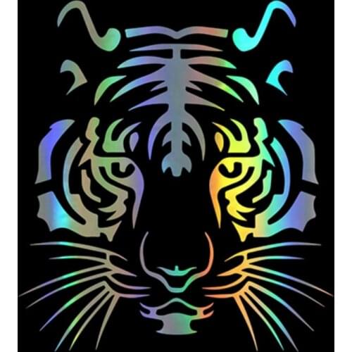 Aliauto Fashion Laser Car Sticker Beastmaster Tiger Head Auto Decorative Reflective Personality Vinyl Decal Waterproof,13cm*12cm