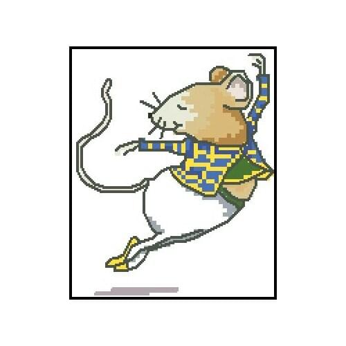 FREE Shipping High Quality christmas card cross stitch kit ballerina mouse animal, dancing mouse