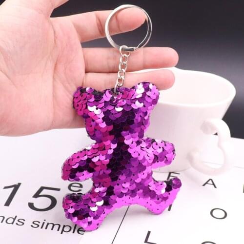 Cute Girl Llaveros Mujer Keychain Heart-shaped Sequin Keychain Backpack Keychain Car Mobile Phone Pendant Key Ring Holiday Gift