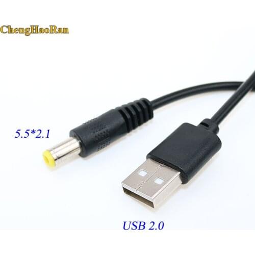 ChengHaoRan 1PCS USB 2.0 to 5.5*2.1 DC Power Plug USB Male plug to DC Transfer Connector Cable usb 2.0 to 5521 male