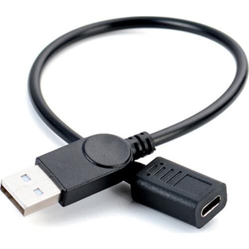 USB-A 2.0 Male to Type-c Female Converter USB-C OTG Cable 30cm