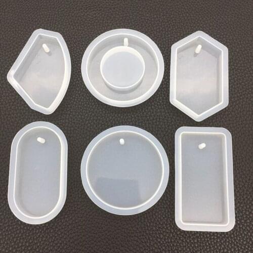 6pcs Mix Big UV Epoxy Silicone Resin Pendant Mould DIY Making Handmade Pendant Mould Supplies For Jewelry Finding