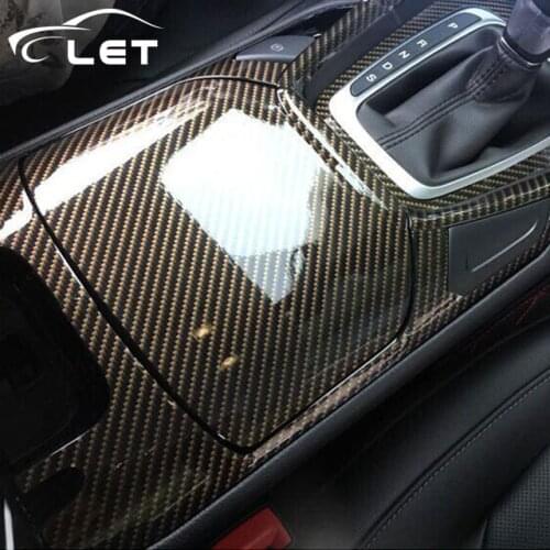 Glossy black and gold 2D Carbon Fiber Vinyl Wrap Film DIY Car Sticker Car Decorative For Vehicle Motorcycle 2 Colors