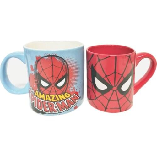 500ml Disney Marvel SpiderMan Cartoon Water Cup Coffee Milk Tea Breakfast Ceramic Mug Home Office Collection Cups Festival Gifts