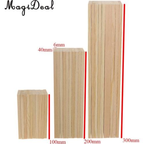 MagiDeal 10 Pieces 10cm 20cm 30cm Mixed Size Natural Pine Wood Rectangle Board Panel for Arts Craft Pinus Sylvestris