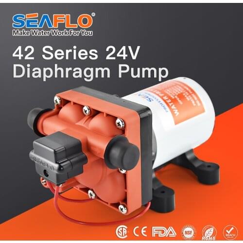 SEAFLO 42 Series Diaphragm Water Pump 3.0GPM 55PSI 24 Volts Electric Yacht Boat Marine RV Caravan High Pressure Supply 4 Chamber
