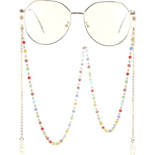 Multifunctional Colorful Crystal Glass Beads Lanyard Glasses Chain Wireless Headphones Anti Lost Earphone Strap for Airpods Pro