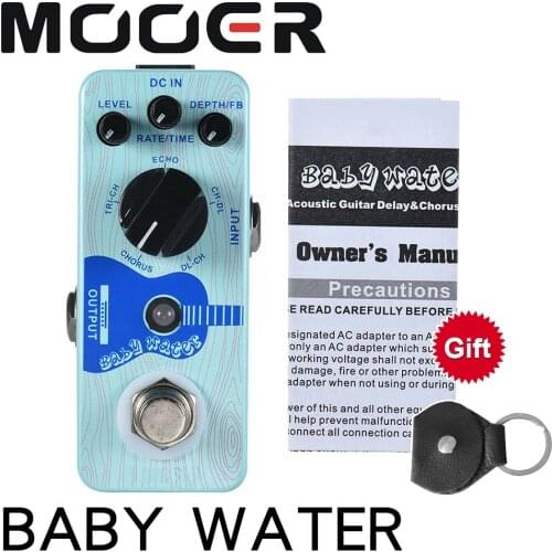 MOOER Baby Water Acoustic Guitar Delay & Chorus Effect Pedal True Bypass Full Metal Shell Supports 5 modes