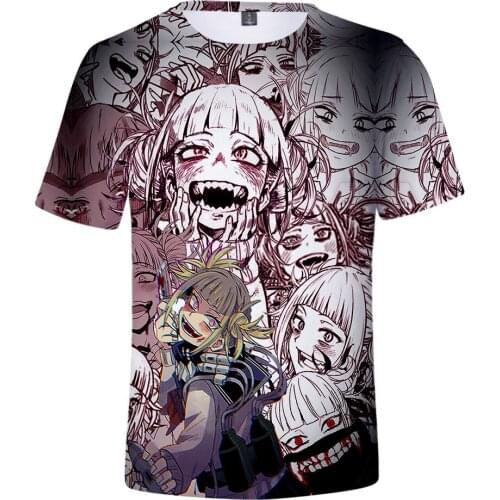 Mens tshirts summer 2019 My Hero Academia Himiko Toga 3D print funny t shirts School College Boku no Hero Academia Anime t-shirt
