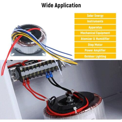 200W Toroidal Transformer Pure Copper Single Phase One-phase Power Supply Transformer for Preamplifier Audio CD Player Monitor