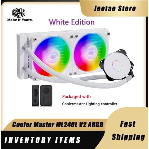 Cooler Master ML240L V2 ARGB WHITE Water Cooling Radiator 5V 3pin 12cm Addressable Silent Cooling Fan For LGA1151 2066 AM4 FM2
