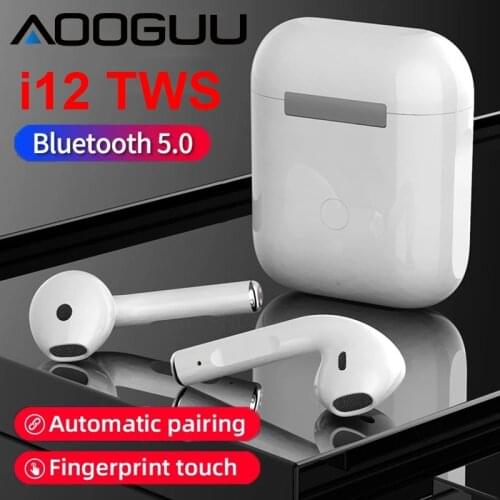 I12 TWS Stereo Wireless 5.0 Bluetooth Earphone Earbuds Headset with Charging Box for IPhone Android Xiaomi Smartphones