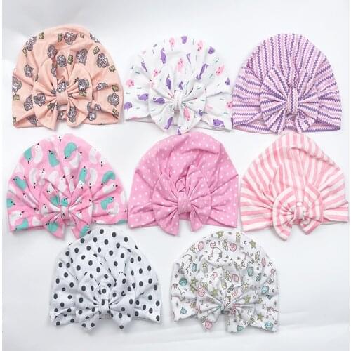 Autumn Baby Hat Newborn Baby Infant Baby Cap Newborn Baby Beanie Top Bow Knot Newborn Photography Props Baby Turban