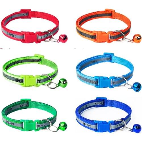 Dog Collar With Bell Adjustable Buckle Collar dog Neck Strap Colorul Pet Supply Remedy Pet Collar Good quality pet collar strap
