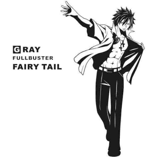 Pegatina FAIRY TAIL Gray Sticker Anime Cartoon Car Decal Sticker Vinyl Wall Stickers Decor Home Decoration