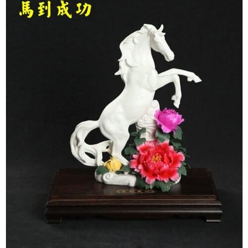 A peony Home Furnishing office decoration ceramic sculpture collection gift