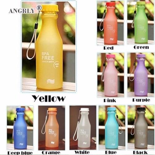 Portable Water Bottle 550mL High Quality Plastic Frosted Leak-proof for Outdoor Sports Running Camping Drinkware 1PCS/Lot