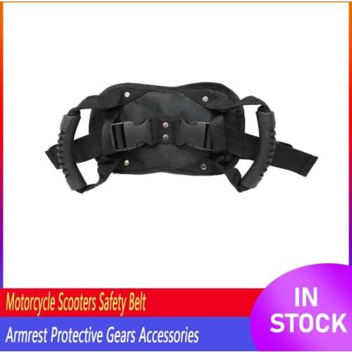 NEW Motorcycle Passenger Safety Belt Rear Seat Grab Grip Handle Belly Strap Black Armrest Protective Gears Accessories