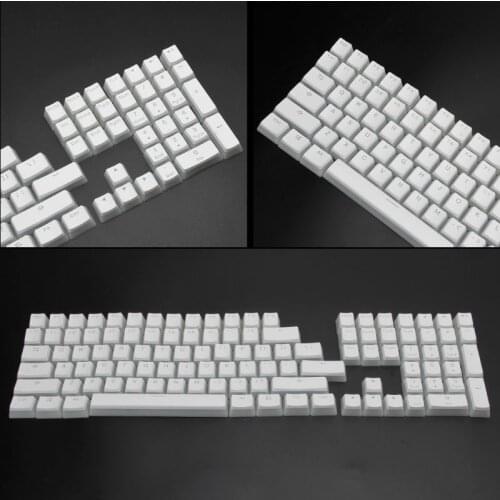 RGB 108 Keycaps ANSI Layout PBT White Pudding Double Skin Milk Shot Backlit Keycap For OEM Cherry MX gh60 poker 87 tkl 104 108
