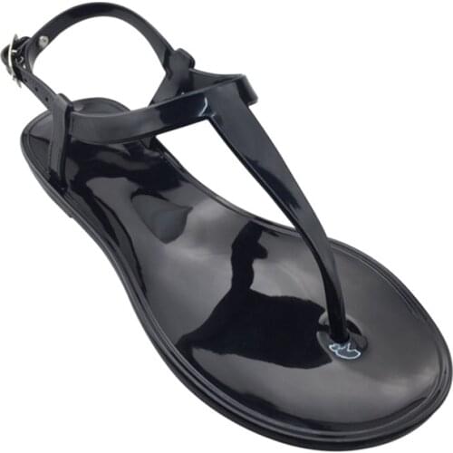 Womens Sandals Jelly Shoes Ladies Shoes Clip Toe Buckle Strap Woman Flats Beach Footwear Female Comfort Summer 2021 Plus Size