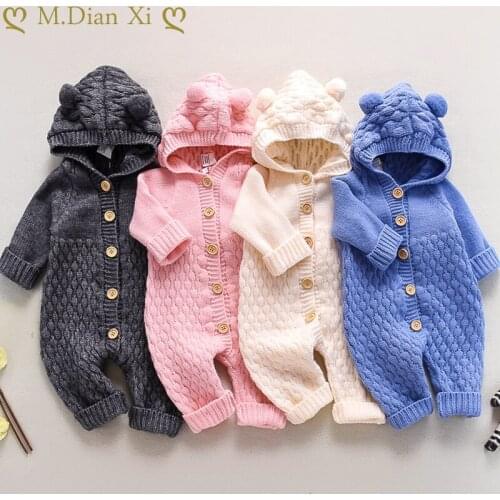 Spring Newborn Infant Baby Boys Girls Rompers Jumpsuits Playsuits Onepiece Cotton Knitting Long Sleeve Toddler Baby Clothing