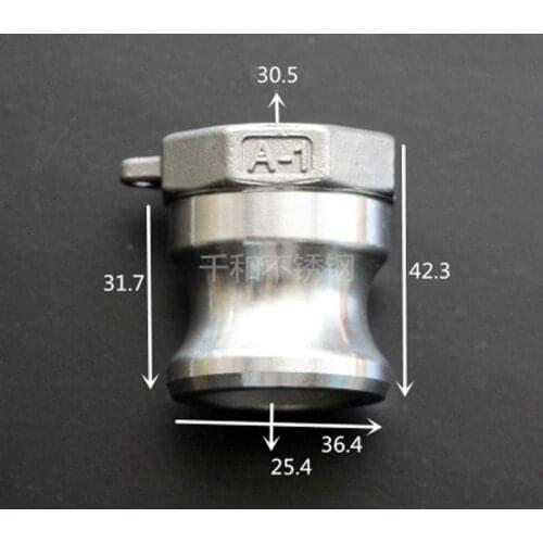 1" BSPT Female x Plug Type A Camlock Quick Disconnect Coupling 304 Stianless Cam Groove For Hose Pumps Homebrew