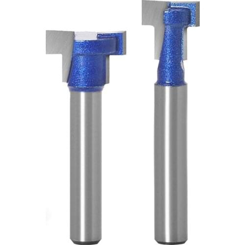 1pc 6mm 1/4inch Shank T-Slot Cutter Router Bit Set Key Hole Bits Hex Bolt T Slotting Milling Cutter for Wood Woodworking Tool