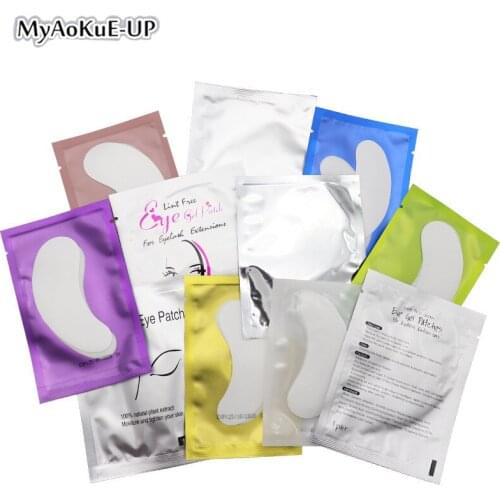 50 pairs Under eye patches Hydrogel Eyelash Extensions eye Tips Sticker Eyelashes Paper Patches Makeup Tools pink mask eye pads