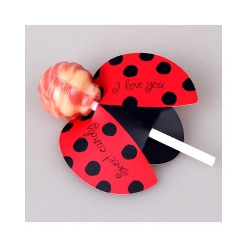 50pc/ Set Insect Candy Lollipop Card Kids Birthday Party Wedding Decor Candy Gifts Wedding Decorations