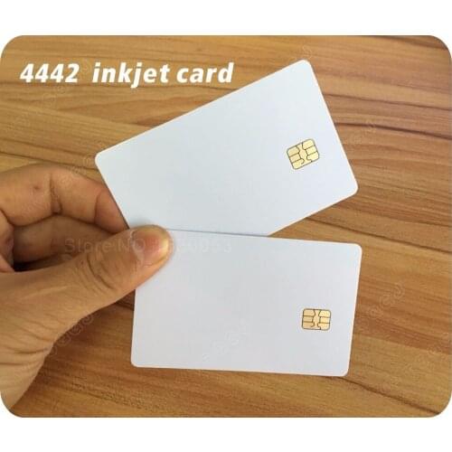 500PCS white inkjet printable PVC IC with SLE 4442 card ISO 7816 blank Smart contact IC card For Epson/Canon Inkjet Printer
