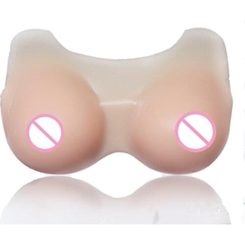 600g/piece C/D Cup Fake Breast Bra for Crossdresser Fake Silicone Breasts Soft Lifelike Artificial Breast Huge Transgender Queen