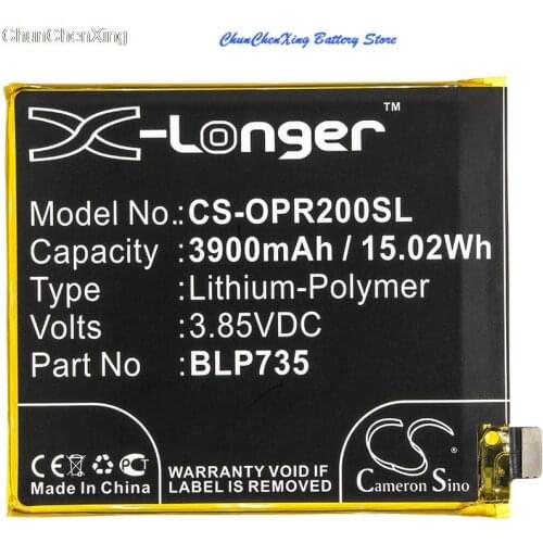 Cameron Sino 3900mAh Battery BLP735 for OPPO CPH1907, CPH1951, CPH1989, PCKM00, PCKM80,PCKT00,Reno 2, Reno2 F, Reno2 Z