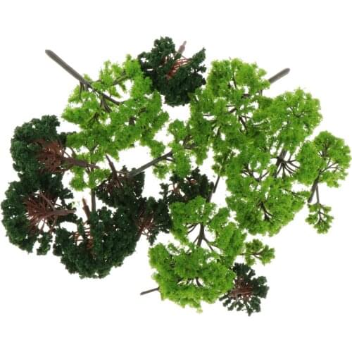 Assorted 20x Railroad Scenery Model Green Tree HO Scale Crafts Scene Landscape Playset Toy