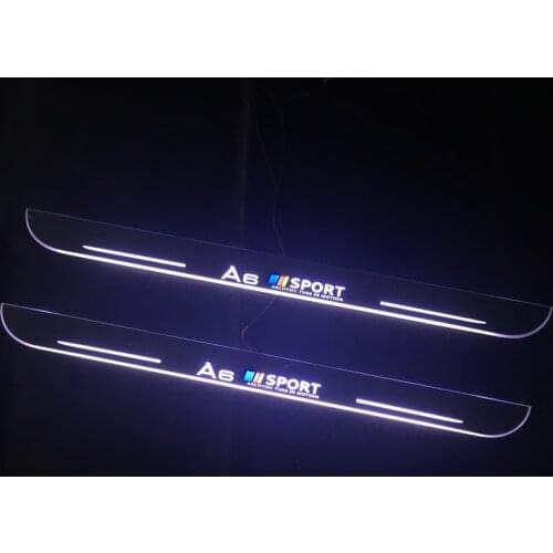 Car LED Door Sill Scuff Plate For Audi A6 C5 C6 C7 C8 2000 - 2017 2018 2019 Exterior Parts Pathway Dynamic Welcome Pedal Light