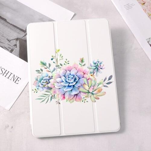 For iPad Case 10.9 inch Air 4 2020 10.5 inch 5th 6th 10.2 ipad 8th 12.9 inch Pro 2018 Mini 4 5 Smart Plant Cover With Pen Holder