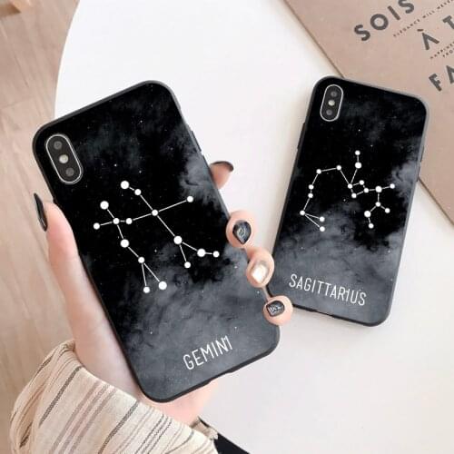 Twelve constellations Phone Case For iPhone 8 6s 7 Plus X XR XS Max Cases For iPhone 11 12 Pro Max Mini Soft Silicon Back Cover
