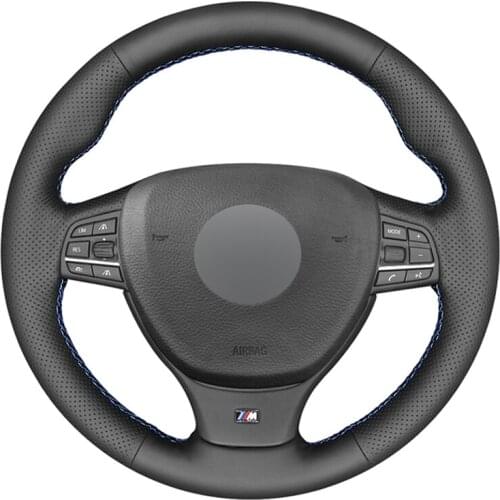 Black Artificial Leather Car Steering Wheel Cover For BMW 5 Series 520i 528i F10 F11 F07 2009-2017 M5 F10 F12 F13 F06 F01 F02