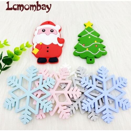 Baby Silicone Teether Santa Claus Snowflake Christmas tree decorations Infant Teething Care Chewing Toy Baby kids gift