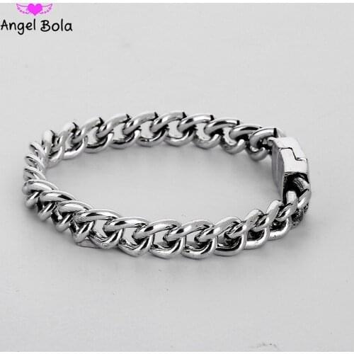Ancient color Buddha Bracelet Women Heavy 7MM Wide Mens Biba Bangles Bicycle Chain Wristband Fashion New Link Chain B1207-1
