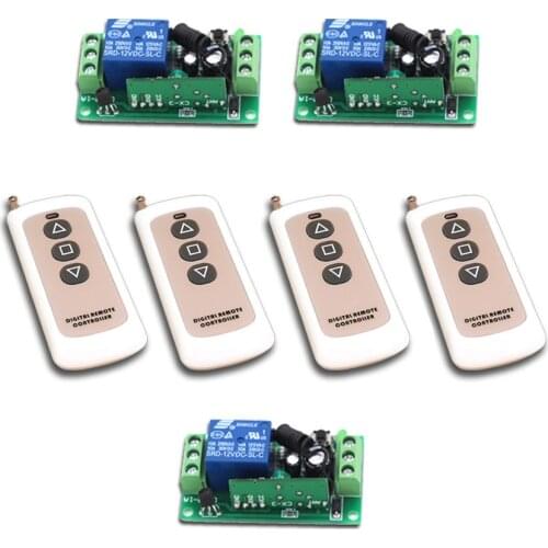 Hot Selling RF Wireless Remote Control Switch System DC9V12V24V 1CH 4pcsWaterproof Transmitter with 3Buttons +3pcs Receivers